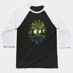 Illuminated Magical Tree in a Floating Island Baseball T-Shirt